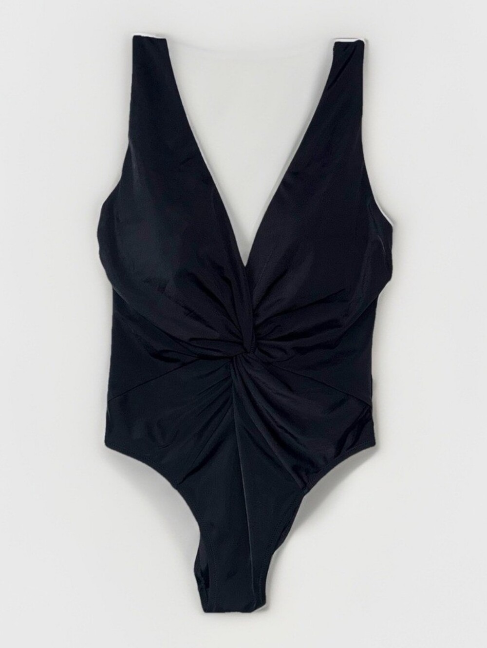 🖤 NWT Victoria's Secret Swim One Piece Swimsuit XL Black Plunge Twist Front Pad